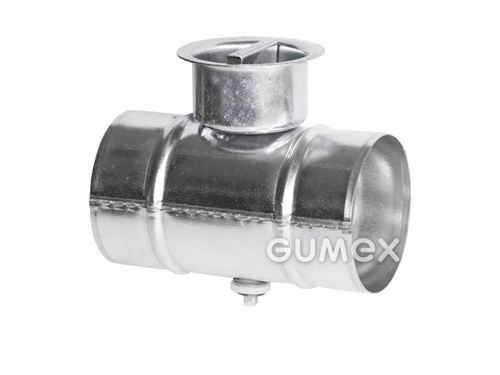 Přímá vsuvka se škrticí klapkou, průměr 100mm, +200°C, pozinkovaný plech